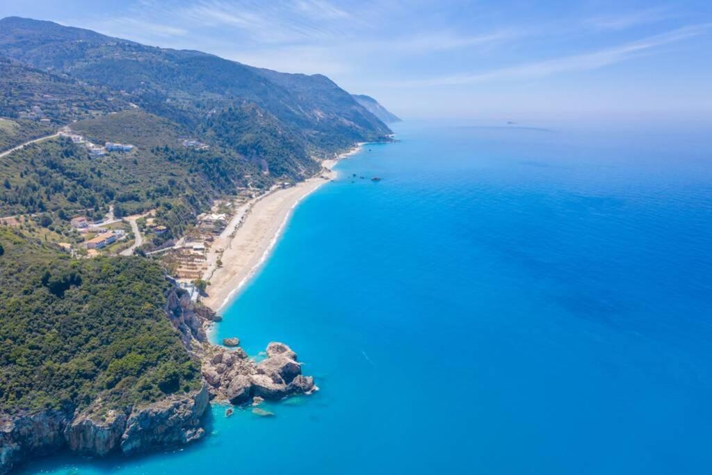 The Wave Twin Villa 1 Kathisma Beach Lefkada エクステリア 写真